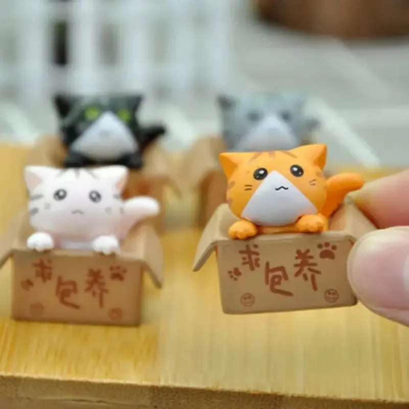 Home Decor Kawaii Mini Cat Ornament Garden kitten statue Gift For Kids Children Baby Room Decoration Toy Miniature Figurines 6