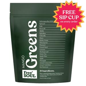 Mango Greens by Free Soul – Daily Super Greens Powder in Mango Flavour | 30 Servings