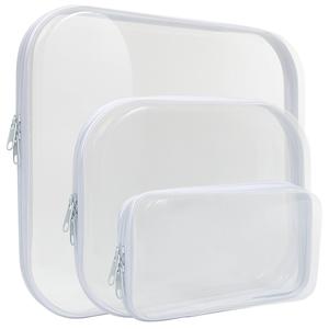 Clear Pvc Zipper Multifunctional Storage Box, 3 Counts/set Portable Waterproof Storage Bag, Plastic Organizer Containers, Multipurpose Storage Case for Pencil Toy Board Game