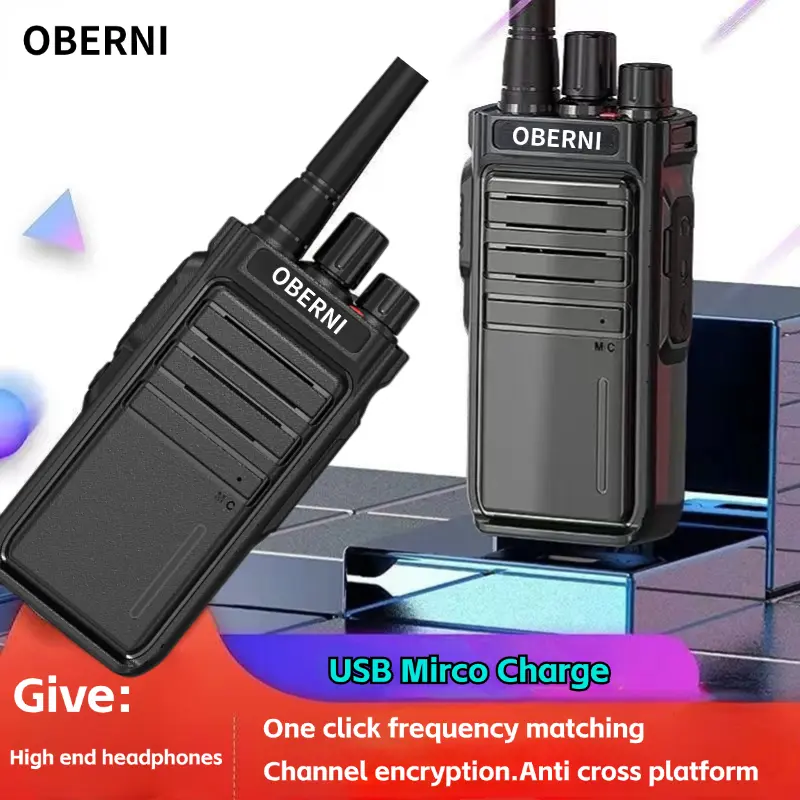 Walkie Talkie UHF 50W 10KM 29800mAH 30Days Long Standby USB Charging[ Sending Headphones/Gain Antenna ] 1