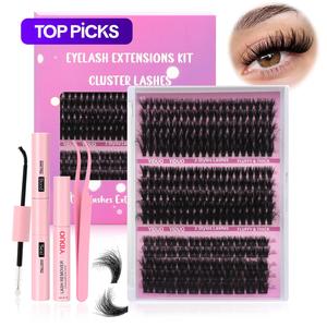 Eyelashes Extension Set, 60D & 80D & Thick Volume Lashes Clusters, Individual Lash Extensions Kit, 10-18mm D Curl Lash Extensions Kit with Lash Bond and Seal, Eyelash Glue, Lash Remover, Lash Tweezers, DIY Lash Clusters at Home #TOP PICKS