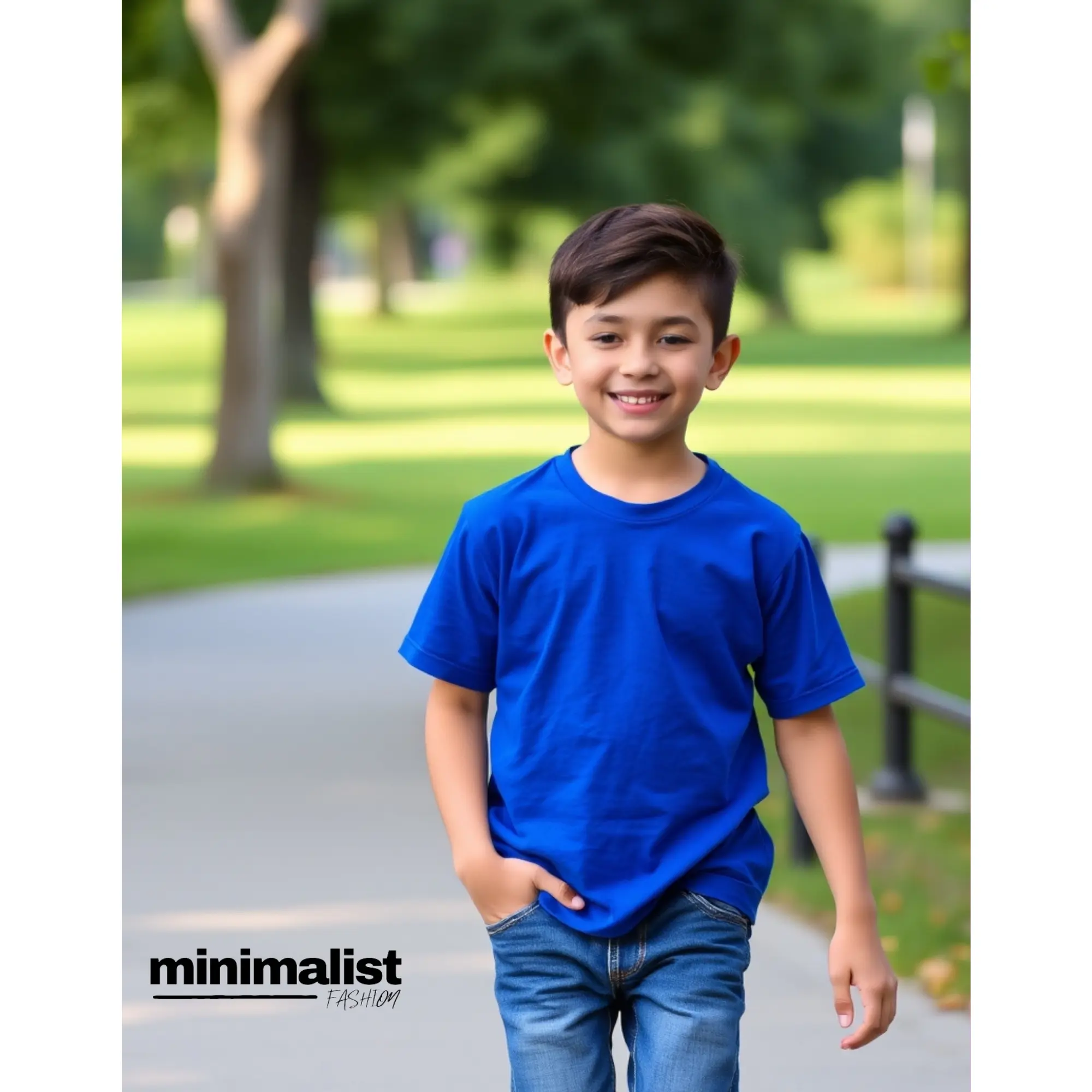 Blue Kids Cotton T-shirt