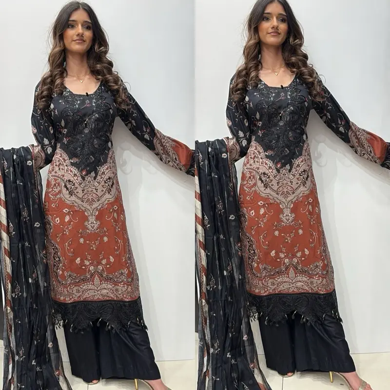 MP05 - Maria B inspired Embroidered Cotton 3pc suit