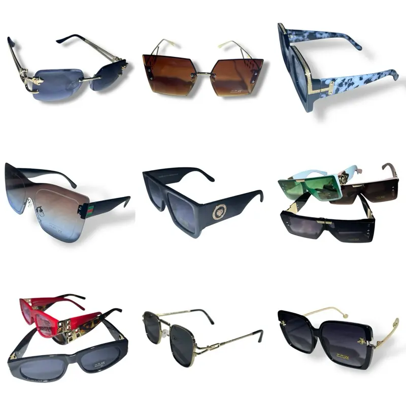 Premium Sunglasses for Men Women | Oversized Shades | Rimless | Retro Sunglasses | Square Sunglasses | Fashion UV400 Eyewear | Vintage Sunglasses | Trendy Unisex