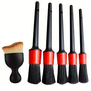 Car Cleaning Brush Set, 6 Counts/set Reusable Car Cleaning Tool, Multifunctional Cleaning Brush for Wheels, Dashboard & Air Vents