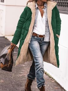 【Plus Size】 Women's Solid Pocket Zipper Reversible Thermal Lined Hooded Winter Coat, Casual Long Sleeve Outerwear for Daily Outdoor Wear, Women's Clothes for Winter, Ladies Coats Canada