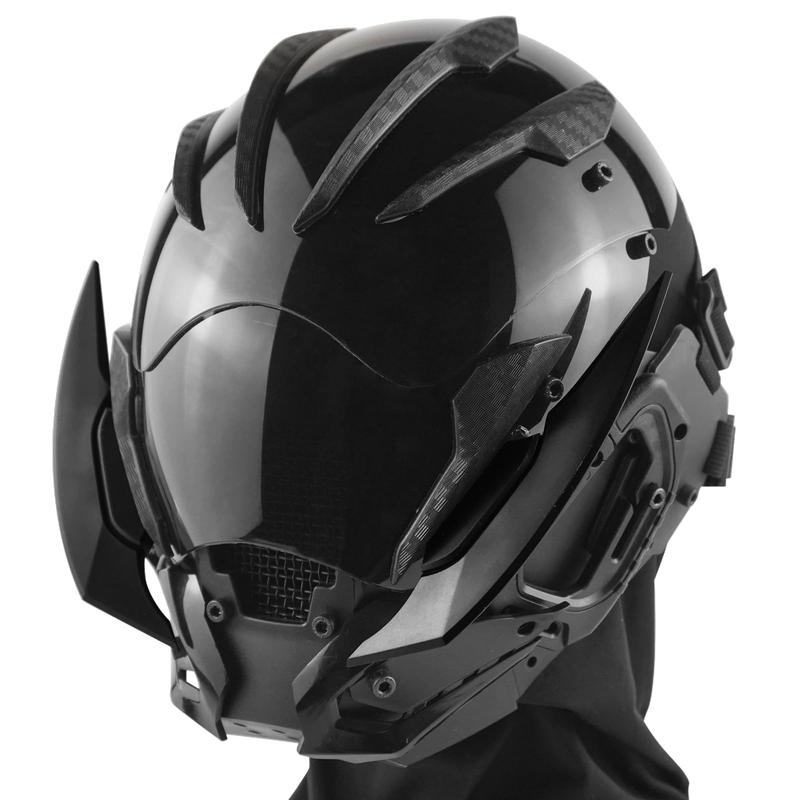 Marikito Cyberpunk Mask, Futuristic Helmet with Adjustable straps fit all adults, Rave Party and Music Festival Cosplay Perfect Accessories 0