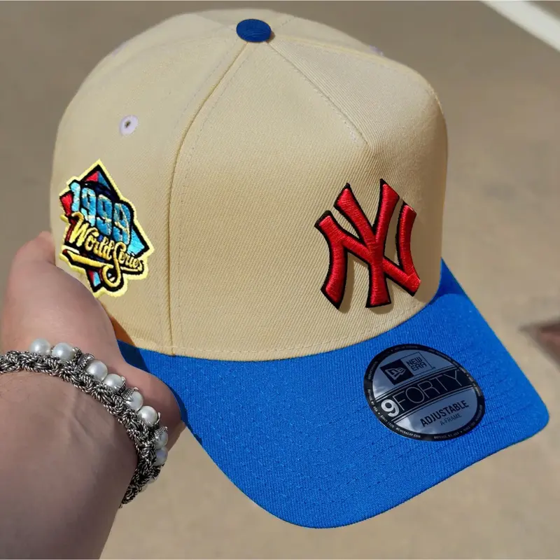 New Era NY Hat – Classic Navy 9FORTY Adjustable Cap, Retro Logo Style 2