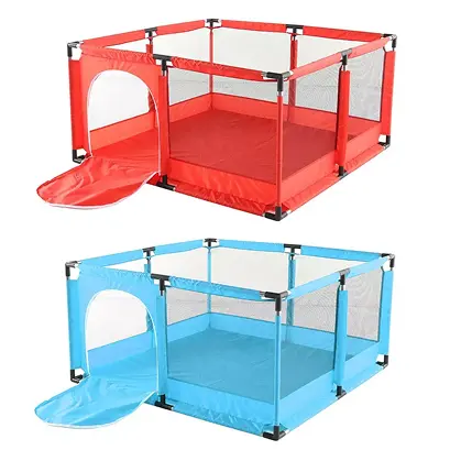 Baby Playpen with Round Zipper Door for Toddlers - Safe Indoor Play Pen UK 3