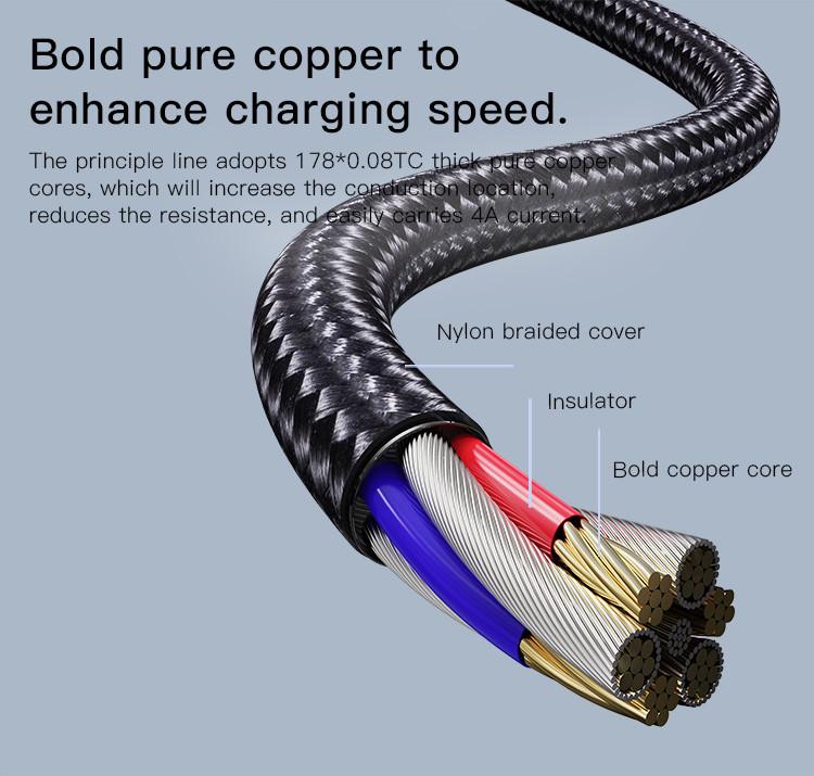 CA110 4 in 1 Charging Data Cable | Type-C to 2 TC + 2 IP Mobile Phone Charging Cable 2
