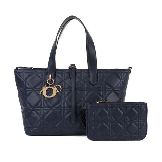 Quilted Tote Bag with Clutch Bag Set - 1698 0