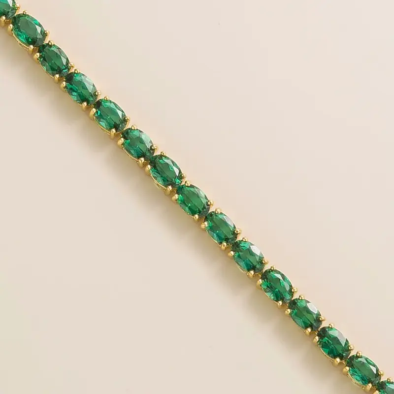 Salto Gold Tennis Bracelet set with Emerald 1