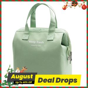 Large Capacity Zip Lunch Bag, Portable Insulated Lunch Bag Tote Bag, Insulated Lunchbox Cooler, Kitchen Lunchbox Accessories, Durable Lunch Box Storage Bag for Office School Travel Outdoor Camping, Lunch Bag Women, Reusable Lunch Bag, Travel Essentials