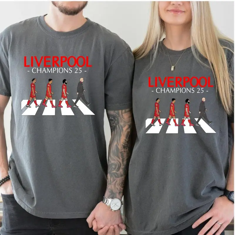 Liverpool FC 2025 Premier League Champions T-Shirt, The Road to Design Champion, Football Fan Gifts Liverpool Players 5