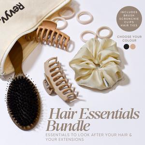 Revyv Hair Essentials Bundle - Including Oversized Clips, Scrunchie, Bristle Brush and Cotton Hair Ties