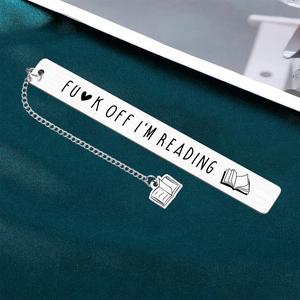 Letter & Book Pattern Stainless Steel Bookmark, 1 Count Durable Letter Label Design Bookmark, Letter Label Decorated, Funny Gift for Book Lovers, Book Accessories for Home & Office & School