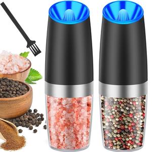 Electric Salt & Pepper Grinding Tool, Automatic Pepper Grinding Tool with LED Light, Battery Powered Adjustable Coarseness Grinding Tool Kitchenware