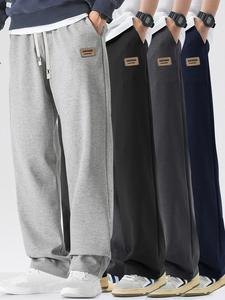 Men's Letter Print Drawstring Waist Sweatpants, Casual Comfy Jogger Pants for Spring & Fall, Men's Trousers for Daily Wear