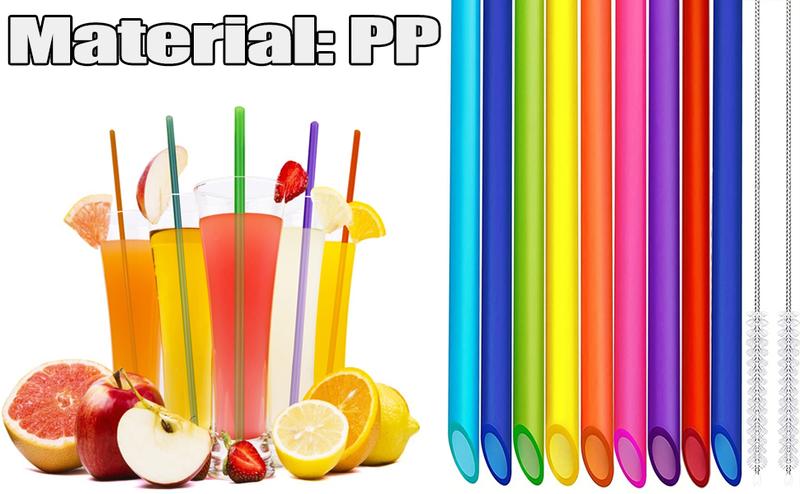 Product Introduction of Addein 50pcs Reusable Drinking Straws with 2 Cleaning Brushes, Drinking Party Straws, Colored Straws for Drinking Water, Tea, Coffee, Juice, Milk, Wine(260 * 6 mm) 1