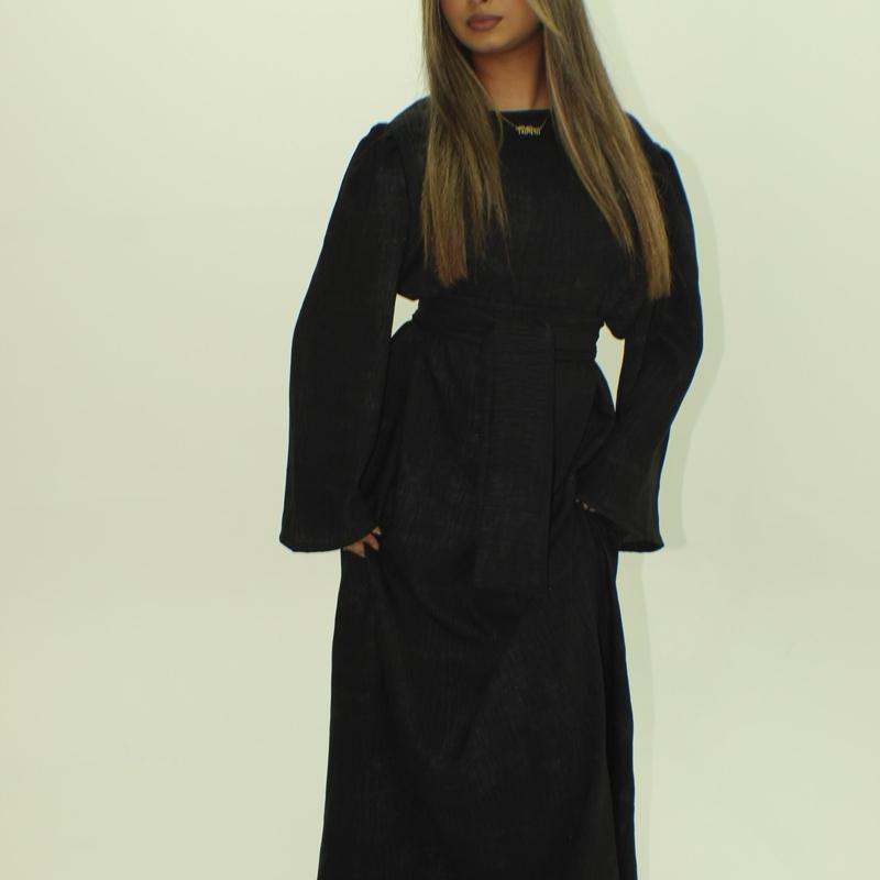 BERBISH marble print  dress with belt Womenswear Long Sleeve Summer spring dress Breathable Comfortable Fits Fashion 7