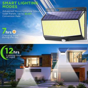 468 LED Solar Powered PIR Motion Sensor Wall Lights Outdoor Garden Security Lamp