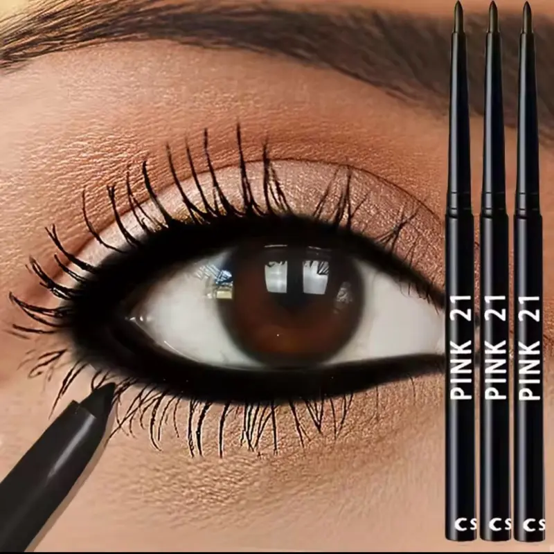 3pcs Waterproof Black Eyeliner Pencils-Smudge-Proof, Long-Lasting &Beginner-Friendly Eye Makeup Cosmetic 0