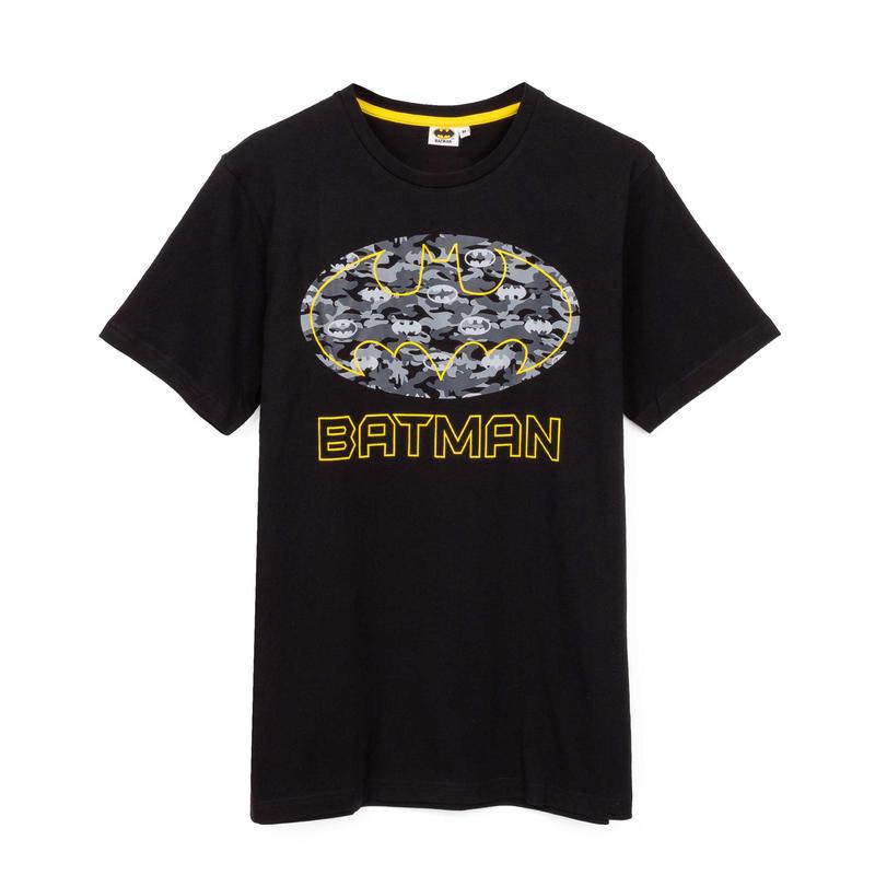 Vanilla Underground x DC Comics Mens Black Camo Logo Short Sleeve Short Leg Pyjama Set 2