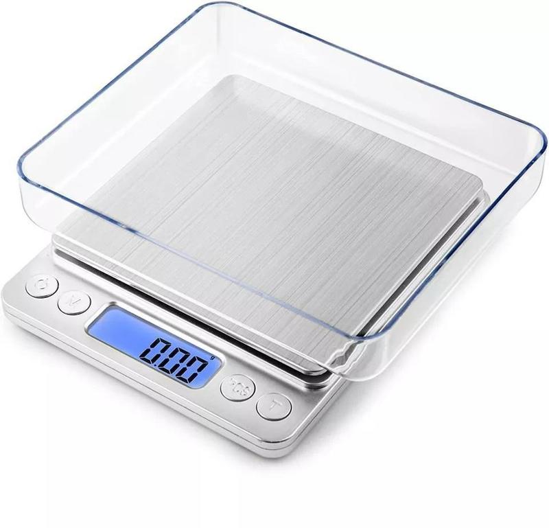 0.03g 500g Kitchen Scale Pocket Electronic Digital LCD Weighing Food Jewellery Measuring Utensils White 0