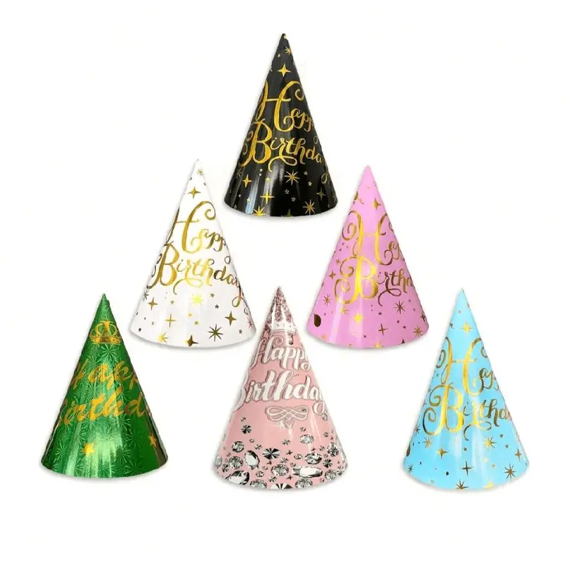 6/10pcs Party Photo Prop Caps, Birthday Party Hats, Party Supplies, Party Decoration, Fun Party, Happy Birthday Mother's Day Graduation 0