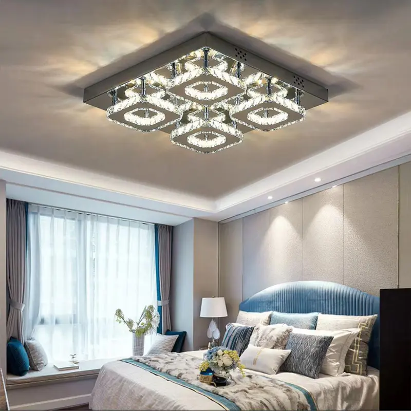 48W LED Crystal Ceiling Light | Dimmable Pendant Chandelier with Remote | Modern Luxury for Any Room 2