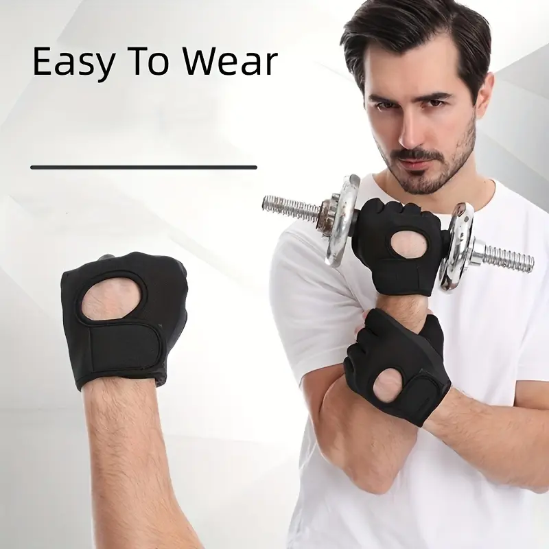 Breathable Half-Finger Fitness Gloves - Non-Slip Grip for Gym & Outdoor Workouts, Durable Polyester, Easy Pull-On Design for Weightlifting & Strength Training 5