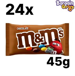 24 x 45g M&M's Chocolate – Classic Candy Coated Milk Chocolate Treat – Bonbon Snack Dessert Shell