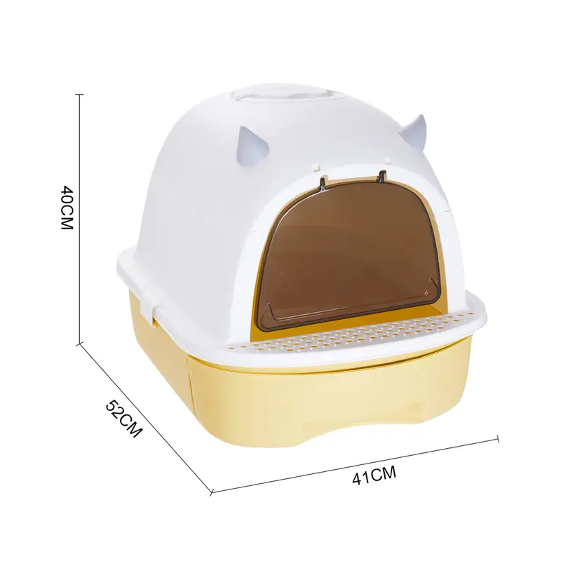 Livingandhome Detachable Cat Litter Box with Sand-Leakage Pedal and Odour Control Bag 8