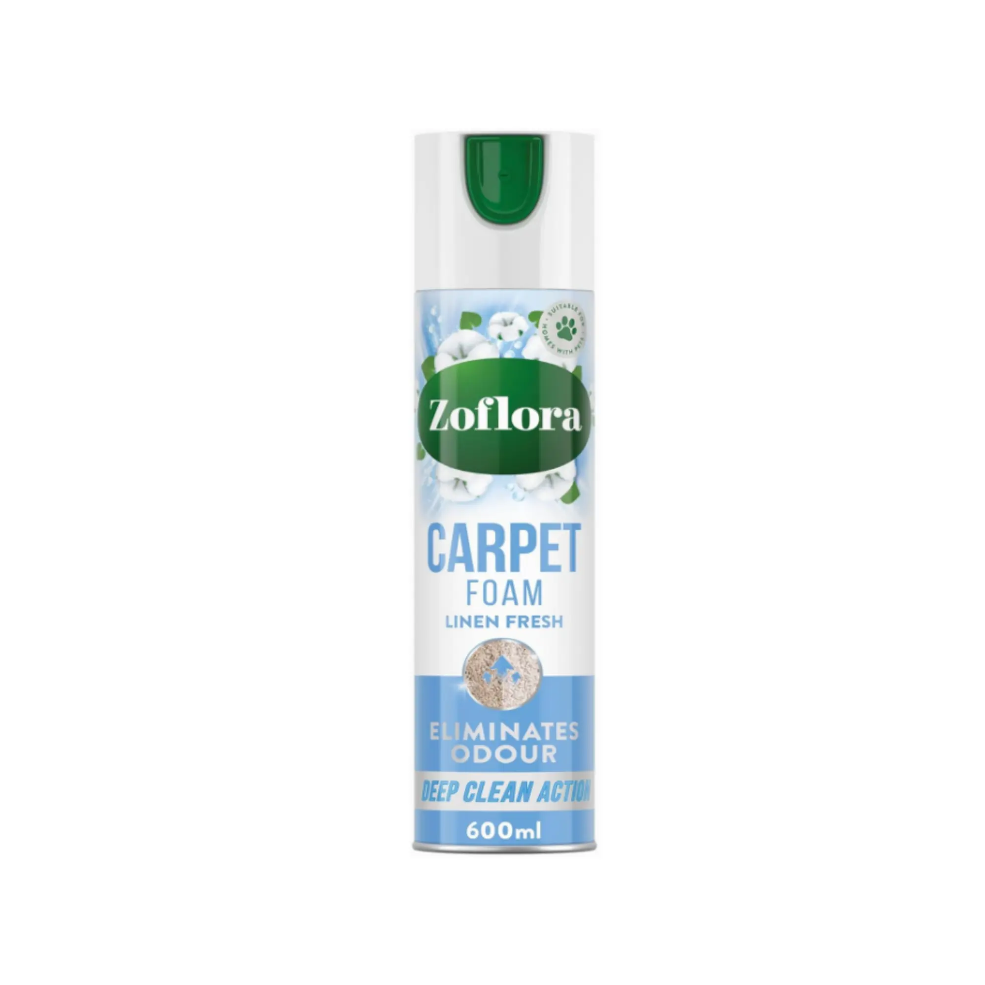 Zoflora Linen Fresh Carpet Freshener & Care Foam – Carpet Cleaner, Stain Remover Foam for Carpets and Upholstery, Odour Neutralizer, Deep Clean, Pet Safe, 600ml (1 Pack)