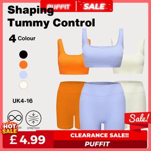 [Ships From UK] Go.G.G Sporty 2 Piece Set Padded Bra Biker Shorts Colourful Go To Gym Shaping Outfit Fitness Comfort Yoga Ribbed Material Workout Sports Outfit Summer Womenswear