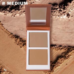 2 Color Contouring Palette, 1 Count Long-lasting Matte Bronzer Palette, Cheek Contour Press Powder, Makeup Gift for Women, Daily Makeup