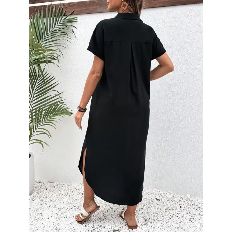 Dress Shirt Sleeve Solid tiktok Maternity Short 2