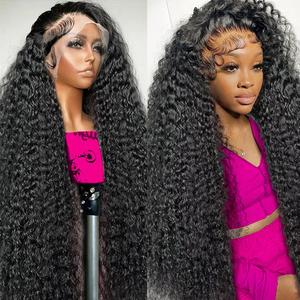 Kinky Curly Lace Front Wigs Human Hair 13x4 Transparent Deep Curly Human Hair Wig for Women 13x6 Deep Wave Frontal Wigs Human Hair Pre Plucked with Baby Hair bling  hair  wigs