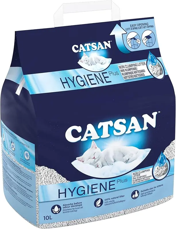 100% Natural Non-Clumping Cat Litter, Absorbent, 10 Litre, White 0