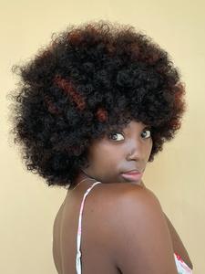 Afro Kinky Curly Bangs Wig for Women, Short Human Hair Wig, Soft Curly Afro Wig, Natural Looking for Daily Use