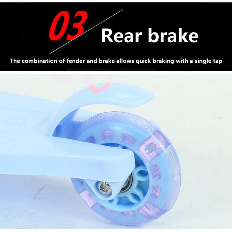 Product Introduction of Pink/Blue Kids Scooter 3 Wheels Kids Kick Push Flashing Led Light Up Adjustable 46