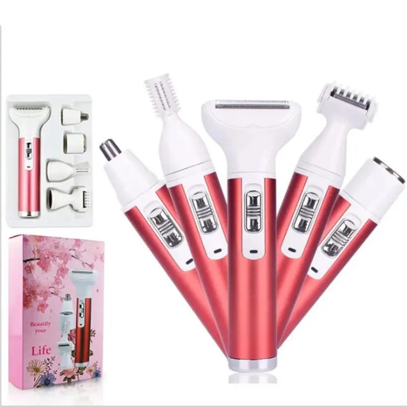 5-in-1 Multifunctional Lady Shaver Hair Removal Device Electric Eyebrow Shaper Armpit Hair Intimate Shaver 1