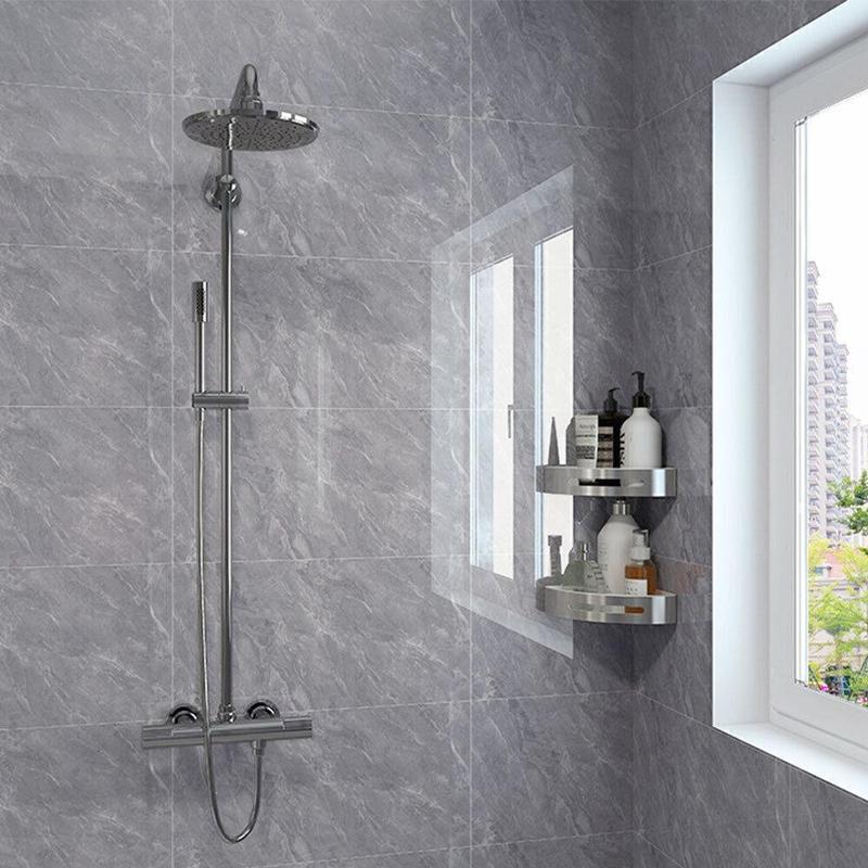 Grey Marble Peel & Stick Wall Tiles - Instant Upgrade Bathroom Kitchen Backsplash | Waterproof Self-Adhesive Vinyl Decals | 60x30cm (10 Pack) Removable Home Decor Multicolor gray wallpaper & wall trim stickers marble  tiles adhesive  wall  tiles 7