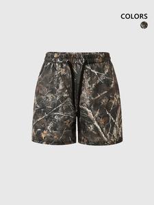 Unisex's Camo Print Shorts, Casual Comfy Breathable Shorts for Daily Wear, Unisex Bottoms for All Seasons