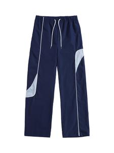 Men's Solid Color Contrast Trim Mesh Sports Pants, Loose Casual Comfy Breathable Quick Drying Trousers for Spring & Summer, Men's Bottoms for Daily Wear