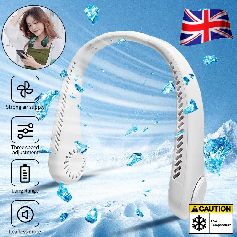 Neck Fan USB Portable Neck Fan Rechargeable Portable Cooler Neckband Bladeless Free Shipping Free UK Delivery neck  fan  air  cooler neck  fan 1