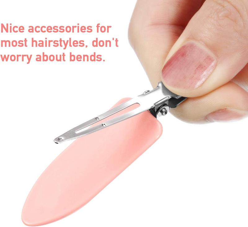 10 Pieces No Crease Hair Clips for Women  No Bend Curl Pin Clips for Makeup, Hairdressing, and Finger Waves (Black, White, Pink) 4