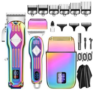 Electric Hair Clipper Set, 1 Set Professional Hair Trimmer Kit with LCD Display, Multi-use Stainless Steel Blade Hair Styling Kit, Comfort Hair Styling Tools, Gifts for Men, Thanksgiving Gift, Winter & Christmas Gift, Stocking Fillers, New Year Gifts