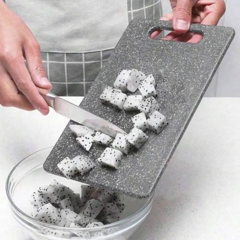 1/3Marble-Patterned Chopping Board Set for Kitchen, Cooked/Uncooked Separation, Household Fruit Cutting Board Knives 3