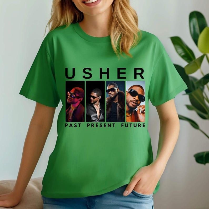 Usher Tee, Vintage Past Present Future,Usher Tour Tee, Usher Merch, Usher Concert ,Usher Tour T-shirt,Retro Shirt, Usher Show, Hip Hop Shirt 7